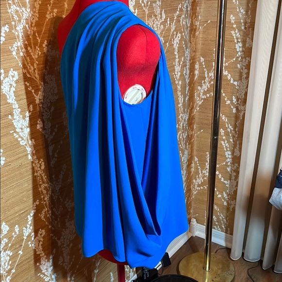 Trina Turk Blue Asymmetrical Blouse - Picture 4 of 8